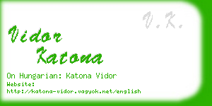 vidor katona business card